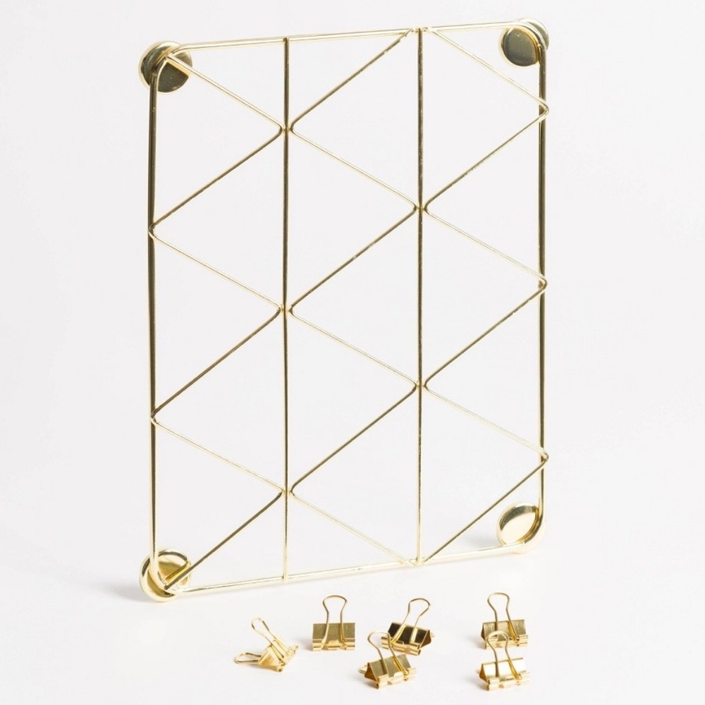 8 X 6 Gold Locker style magnetic hanging photo grid